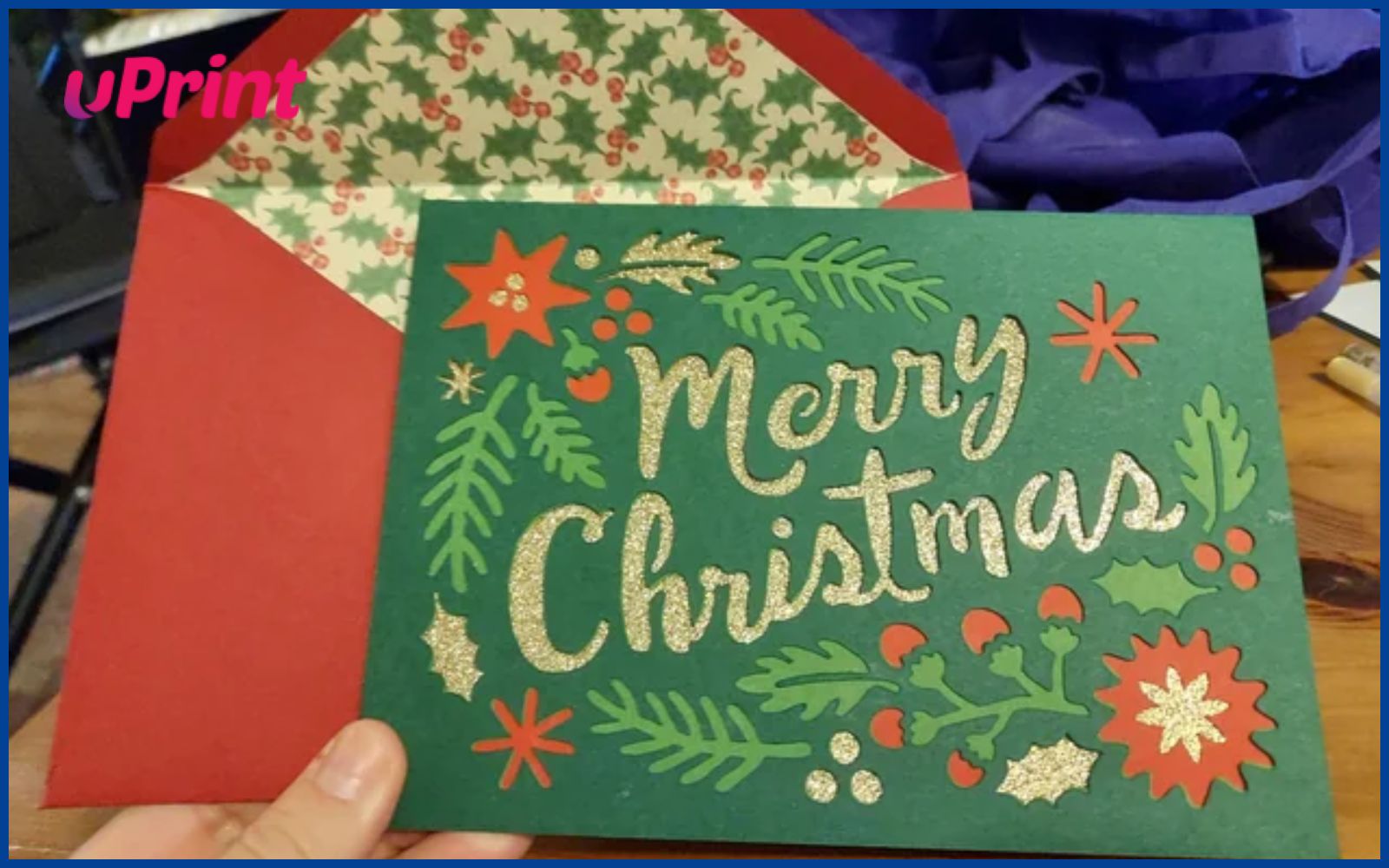 Mẫu in bì thư Noel đơn giản nhưng tinh tế