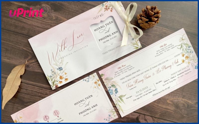 Mẫu in phong bì cưới đẹp, thiết kế trang nhã cho ngày hạnh phúc