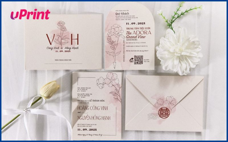 Mẫu in phong bì cưới sang trọng tôn vinh sự trang nhã và đẳng cấp