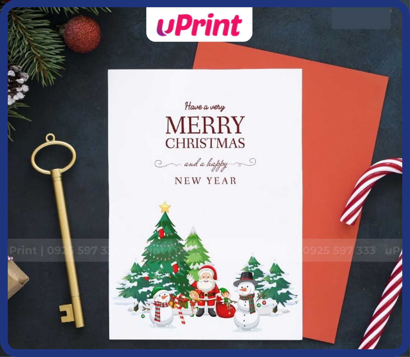 In phong bì Giáng Sinh